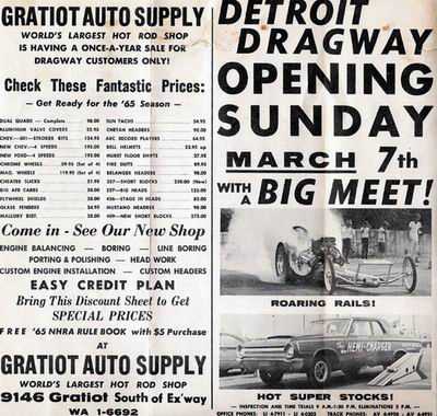 Detroit Dragway - 1965 FLYER